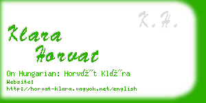 klara horvat business card
